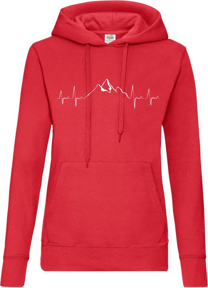 Youth Designz Kapuzenpullover Heartbeat Mountain Damen Hoodie Pullover mit Trendigem Wander Frontdruck Youth Designz Kapuzenpullover Heartbeat Mountain Damen Hoodie Pullover mit Trendigem Wander Frontdruck von Youth Designz