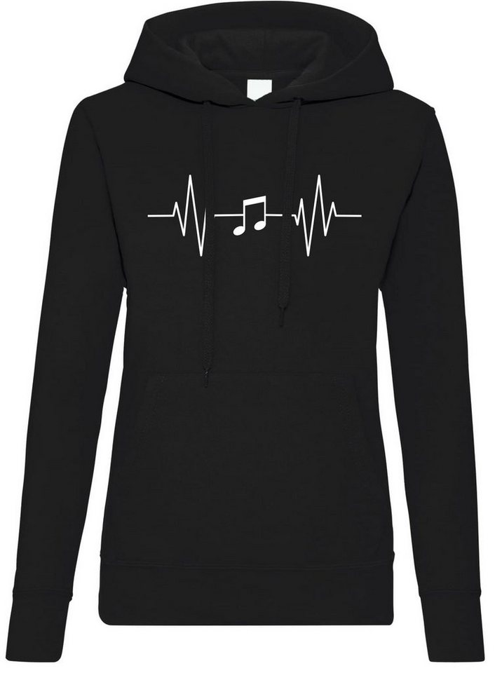 Youth Designz Kapuzenpullover Heartbeat Musik Note Damen Hoodie Pullover mit Music Frontprint von Youth Designz