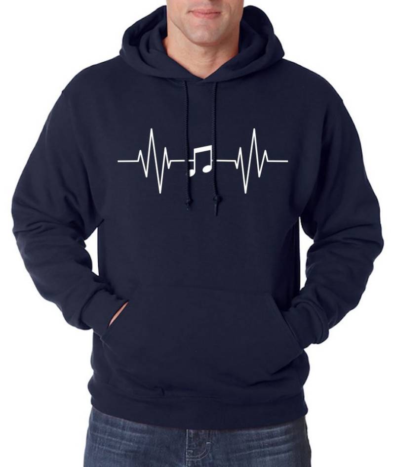 Youth Designz Kapuzenpullover Heartbeat Musik Note Herren Hoodie Pullover mit Music Frontprint von Youth Designz
