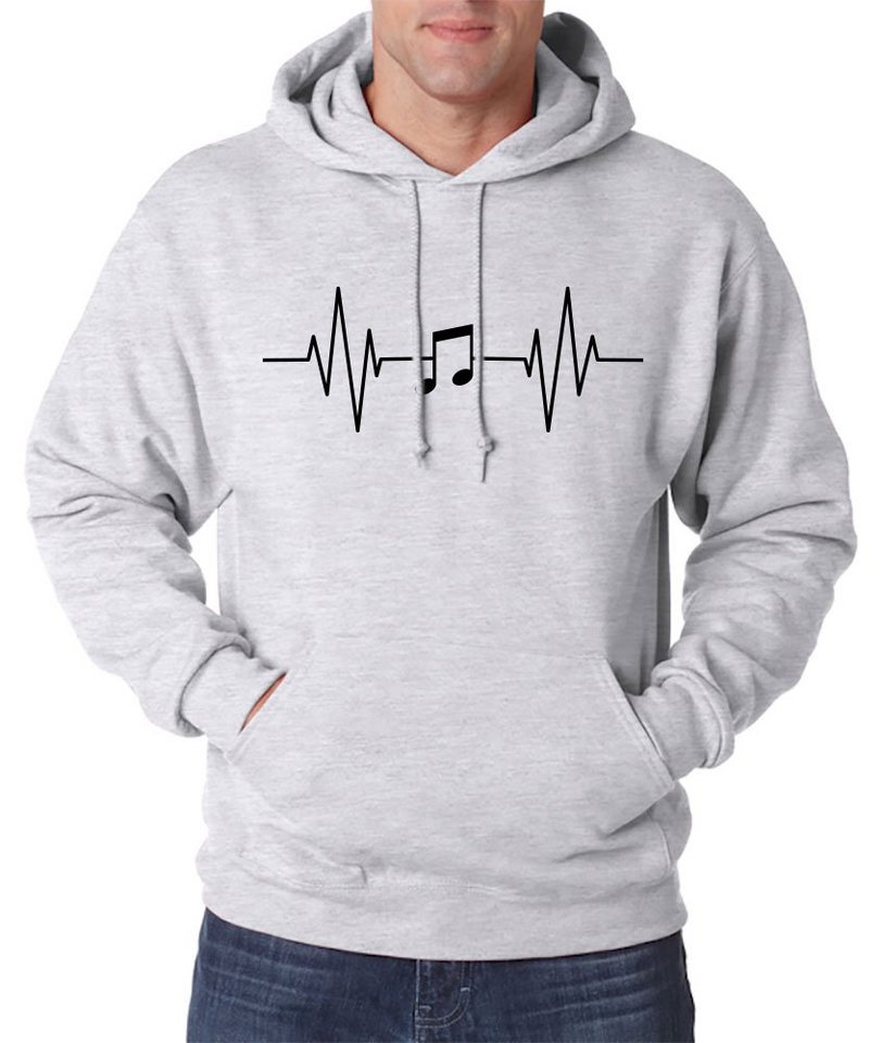 Youth Designz Kapuzenpullover Heartbeat Musik Note Herren Hoodie Pullover mit Music Frontprint von Youth Designz