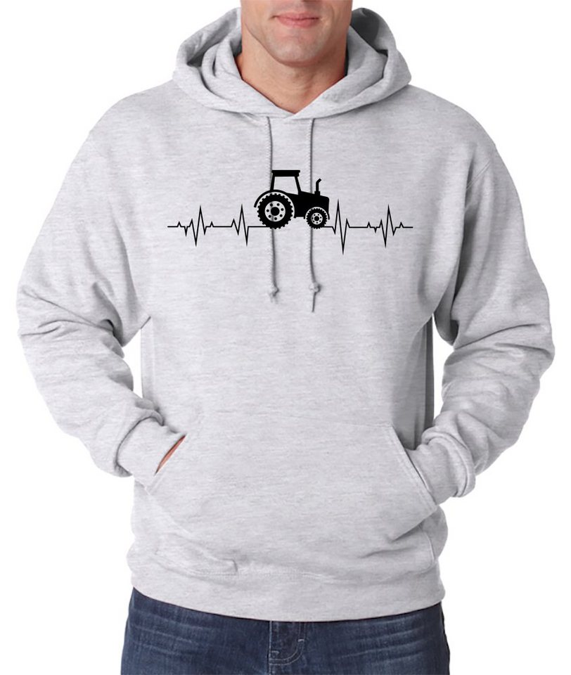 Youth Designz Kapuzenpullover Heartbeat Traktor Herren Hoodie Pullover mit trendigem Frontprint von Youth Designz