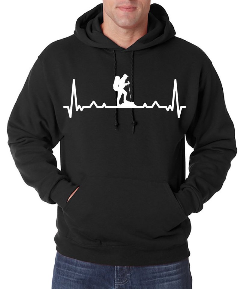 Youth Designz Kapuzenpullover Heartbeat Wandern Herren Hoodie Pullover mit Trendigem Wander Frontdruck von Youth Designz