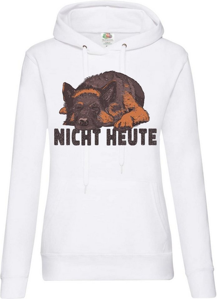 Youth Designz Kapuzenpullover Hund Nicht Heute Damen Hoodie mit Trendigem Frontdruck von Youth Designz