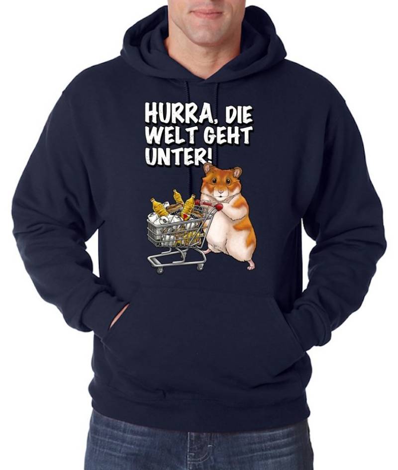 Youth Designz Kapuzenpullover Hurra Die Welt Geht Unter Herren Hoodie Pullover mit lustigem Hamster Frontprint Youth Designz Kapuzenpullover Hurra Die Welt Geht Unter Herren Hoodie Pullover mit lustigem Hamster Frontprint von Youth Designz