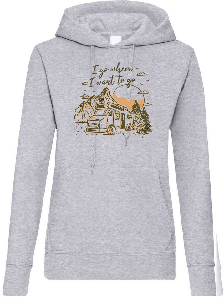 Youth Designz Kapuzenpullover I Go Where I Want Damen Hoodie Pullover mit trendigem Frontprint von Youth Designz