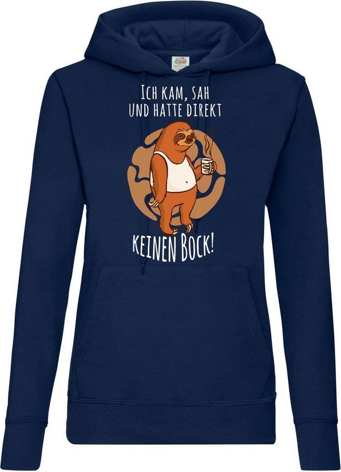 Youth Designz Kapuzenpullover ICH KAM SAH UND HATTE DIREKT KEINEN BOCK! Damen Hoodie mit Trendigem Frontdruck Youth Designz Kapuzenpullover ICH KAM SAH UND HATTE DIREKT KEINEN BOCK! Damen Hoodie mit Trendigem Frontdruck von Youth Designz