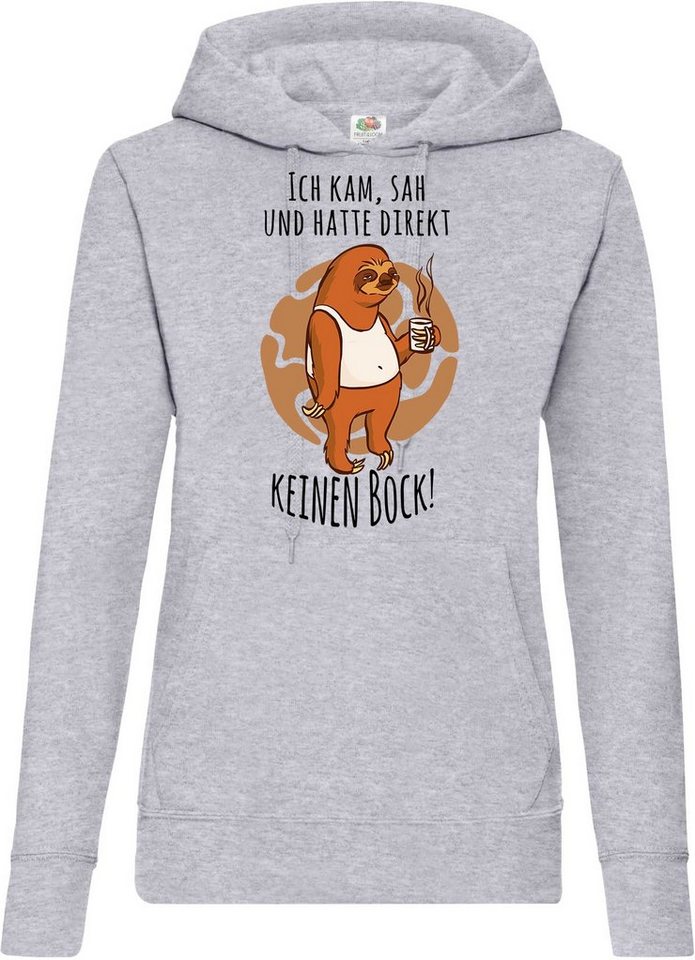 Youth Designz Kapuzenpullover ICH KAM SAH UND HATTE DIREKT KEINEN BOCK! Damen Hoodie mit Trendigem Frontdruck von Youth Designz