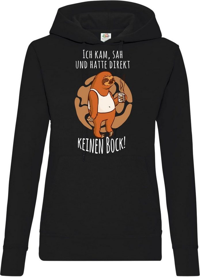 Youth Designz Kapuzenpullover ICH KAM SAH UND HATTE DIREKT KEINEN BOCK! Damen Hoodie mit Trendigem Frontdruck von Youth Designz