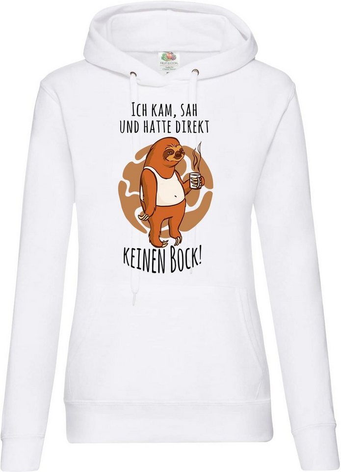 Youth Designz Kapuzenpullover ICH KAM SAH UND HATTE DIREKT KEINEN BOCK! Damen Hoodie mit Trendigem Frontdruck von Youth Designz