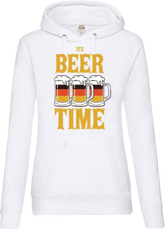 Youth Designz Kapuzenpullover IT'S BEER TIME Damen Hoodie Pullover mit Trendigem Bier Frontdruck von Youth Designz