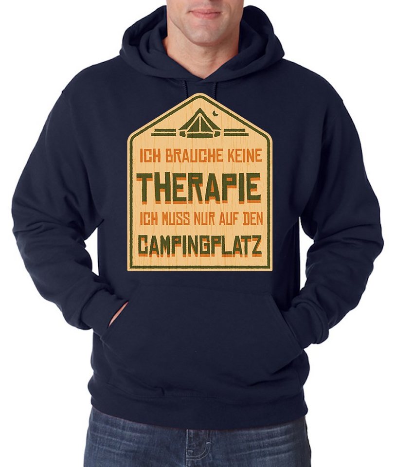 Youth Designz Kapuzenpullover Ich Muss Nur Auf Den Campingplatz Herren Hoodie Pullover mit lustigem Camping Frontdruck von Youth Designz