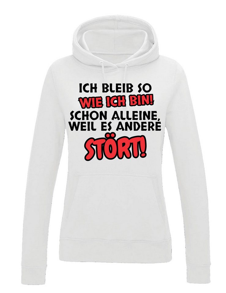 Youth Designz Kapuzenpullover "Ich bleibe so wie ich bin" Damen Hoodie Pullover Witziger Aufdruck mit lustigen Print für Frauen von Youth Designz