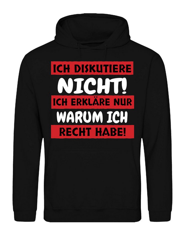Youth Designz Kapuzenpullover "Ich diskutiere nicht" Herren Hoodie Pullover Print lustig Statement mit witzigen Aufdruck für Männer von Youth Designz