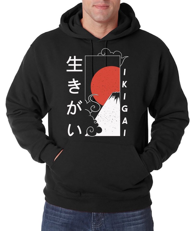 Youth Designz Kapuzenpullover Ikigai Japan Herren Hoodie Pullover mit lustigem Frontprint von Youth Designz