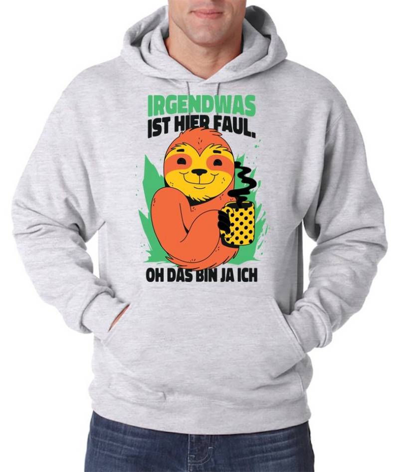 Youth Designz Kapuzenpullover Irgendwas ist Hier Faul Herren Hoodie Pullover mit lustigem Faultier Frontdruck von Youth Designz