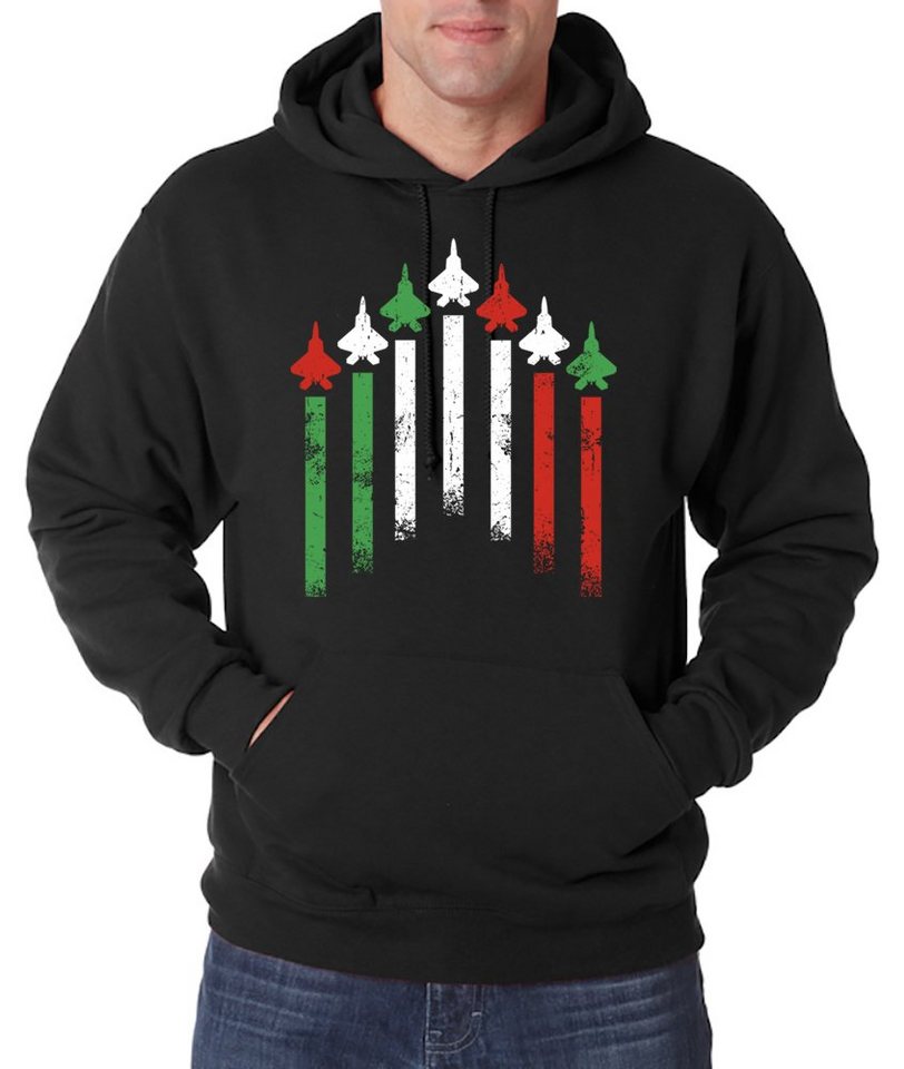 Youth Designz Kapuzenpullover Italien Flagger Jets Herren Hoodie Pullover mit trendigem Frontprint von Youth Designz