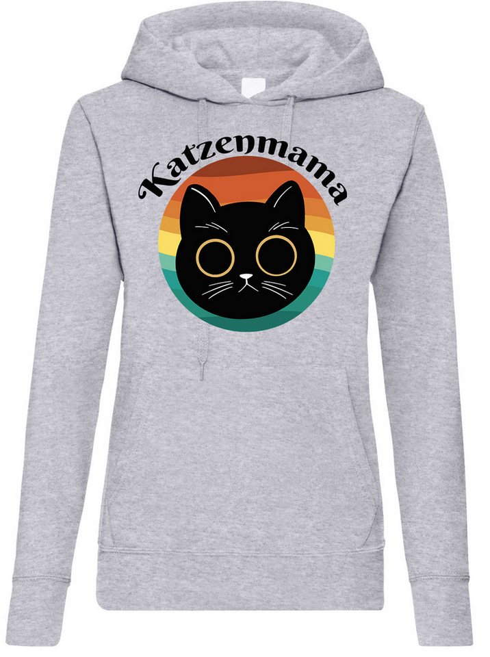 Youth Designz Kapuzenpullover Katzenmama Damen Hoodie Pullover für Katzen Besitzer mit modischem Frontprint von Youth Designz