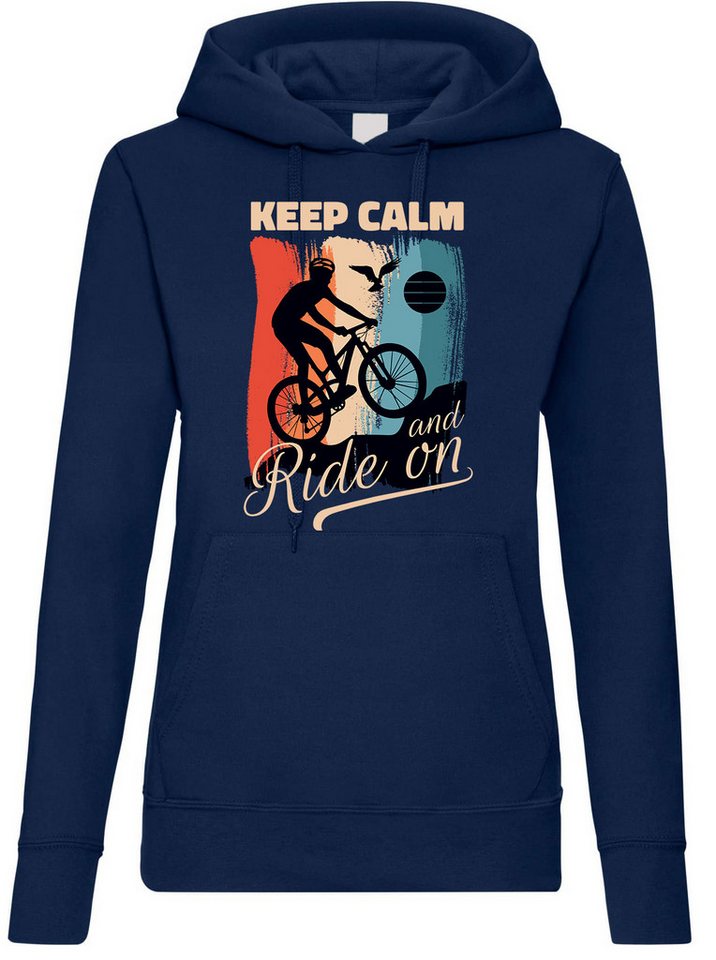 Youth Designz Kapuzenpullover Keep Calm Fahrrad Damen Hoodie Pullover mit modischem Frontprint Youth Designz Kapuzenpullover Keep Calm Fahrrad Damen Hoodie Pullover mit modischem Frontprint von Youth Designz