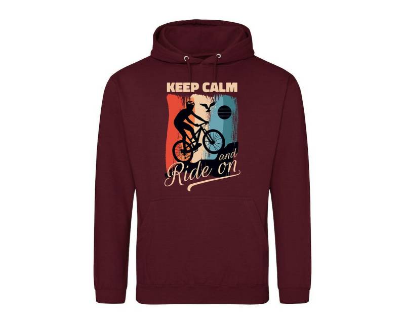 Youth Designz Kapuzenpullover Keep Calm Fahrrad Herren Hoodie Pullover mit modischem Frontprint von Youth Designz