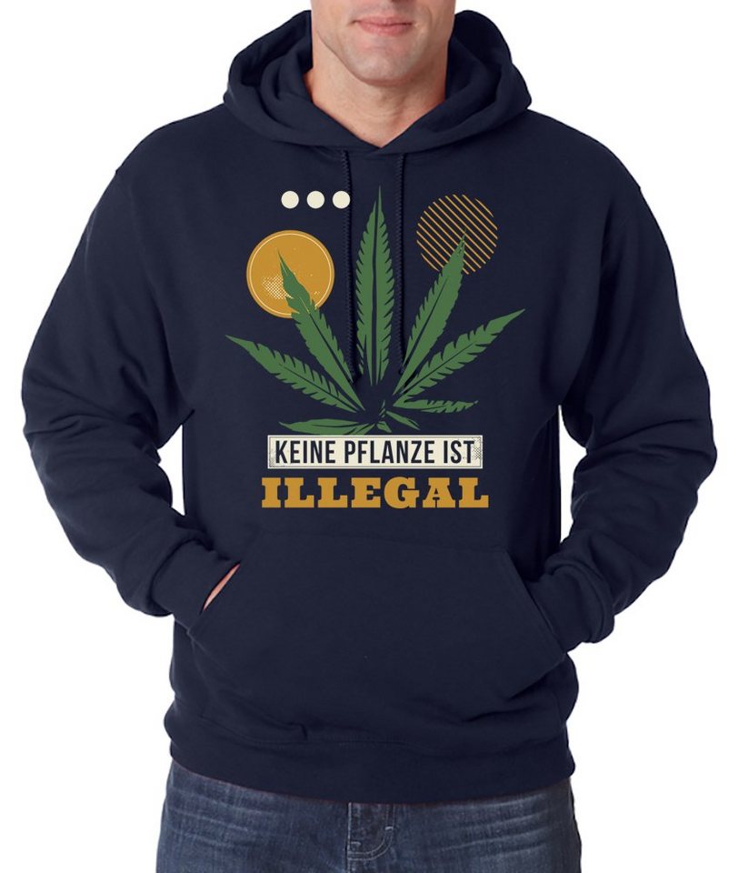 Youth Designz Kapuzenpullover Keine Pflanze ist Illegal herren Hoodie Pullover mit Trendigem Cannabis Frontdruck von Youth Designz