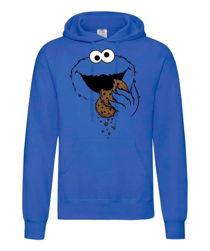 Youth Designz Kapuzenpullover Keks-Monster Herren Hoodie Fun Pullover Fasching Karneval Kostüm mit lustigem Krümelmonster Aufdruck von Youth Designz