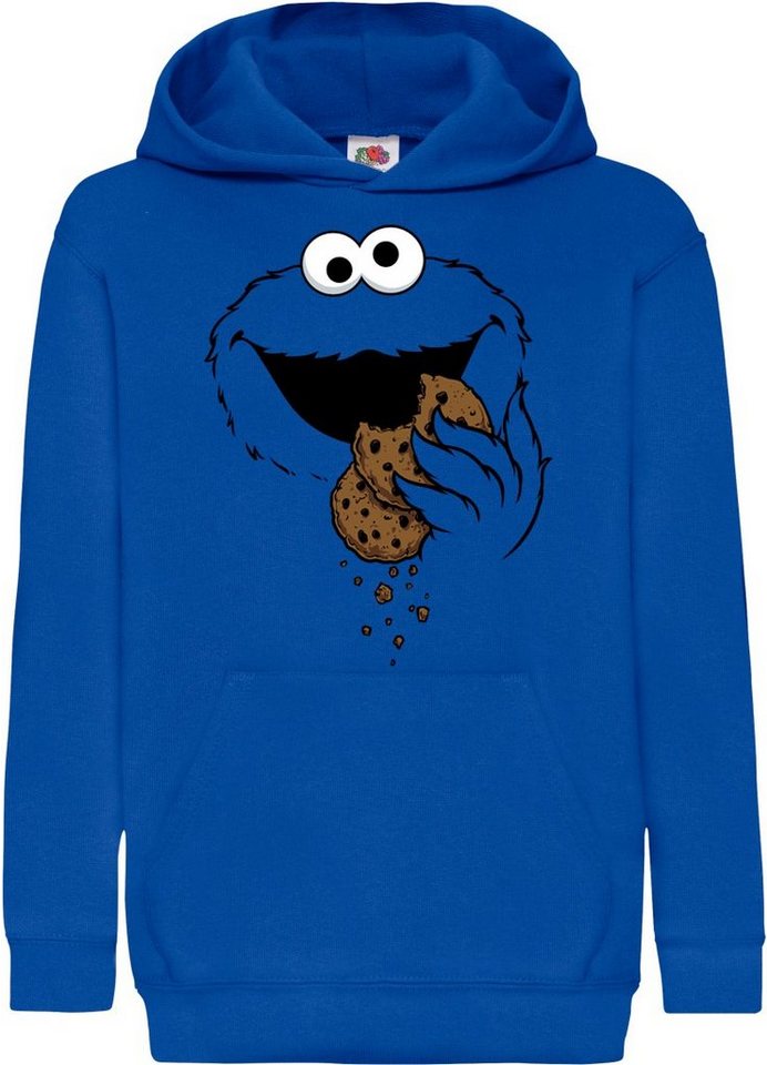 Youth Designz Kapuzenpullover Keks-Monster Kinder Hoodie Fun Pullover Jungen Mädchen Fasching Kostüm mit lustigem Krümelmonster Aufdruck als Karneval Kostüm von Youth Designz