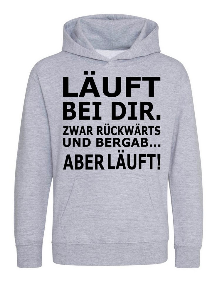 Youth Designz Kapuzenpullover Kinder Hoodie Pullover "Läuft bei dir" Print Lustig Geschenk Statement mit witzigen Aufdruck für Jungen und Mädchen von Youth Designz