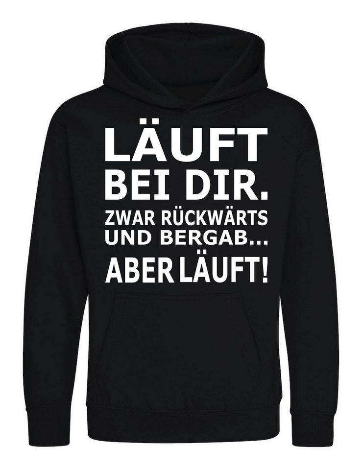 Youth Designz Kapuzenpullover Kinder Hoodie Pullover "Läuft bei dir" Print Lustig Geschenk Statement mit witzigen Aufdruck für Jungen und Mädchen von Youth Designz