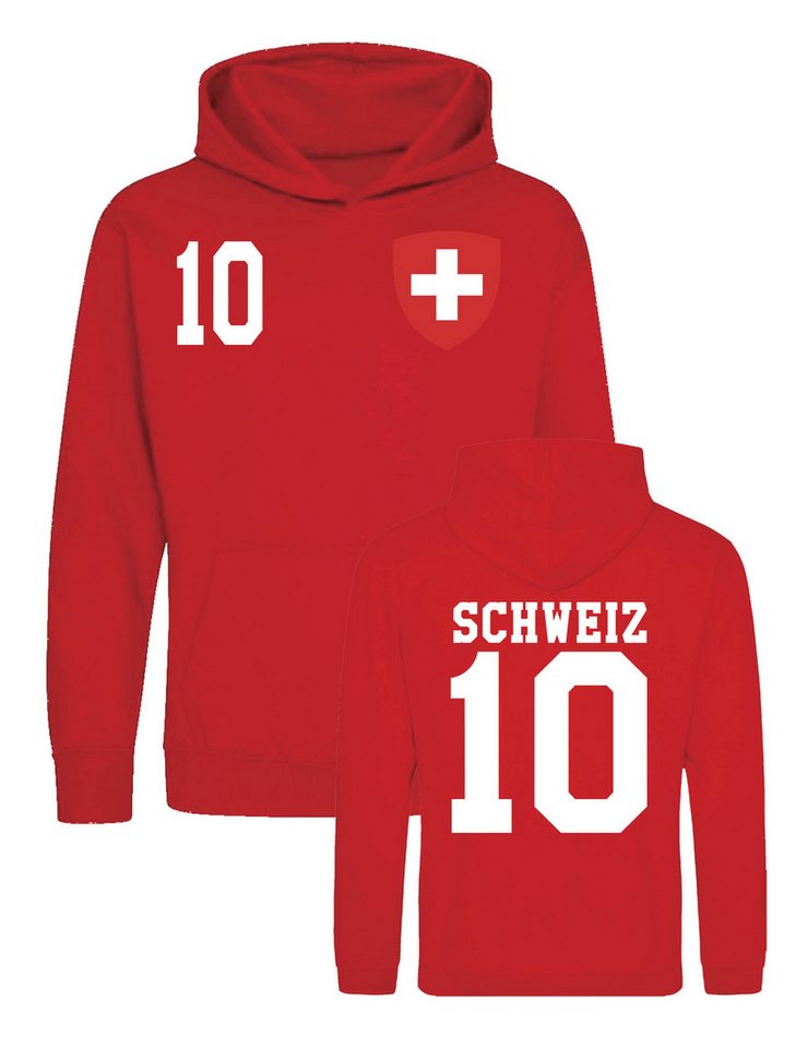 Youth Designz Kapuzenpullover Kinder Hoodie Pullover "Schweiz" Aufdruck Fußball Jungen und Mädchen mit stylischen Aufdruck für Jungen und Mädchen ein Statement setzen von Youth Designz