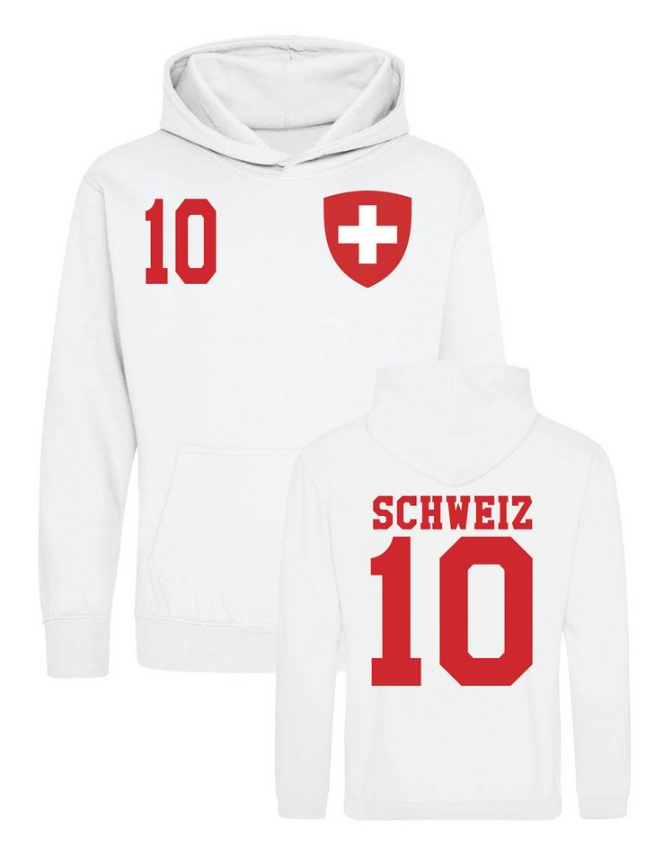 Youth Designz Kapuzenpullover Kinder Hoodie Pullover "Schweiz" Aufdruck Fußball Jungen und Mädchen mit stylischen Aufdruck für Jungen und Mädchen ein Statement setzen von Youth Designz