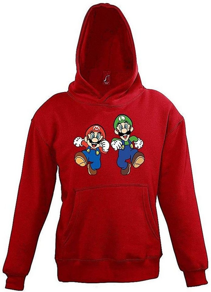 Youth Designz Kapuzenpullover Kinder Kapuzenpullover Hoodie Pullover Mario & Luigi mit modischem Print von Youth Designz
