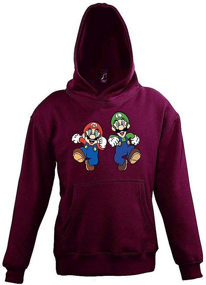 Youth Designz Kapuzenpullover Kinder Kapuzenpullover Hoodie Pullover Mario & Luigi mit modischem Print von Youth Designz