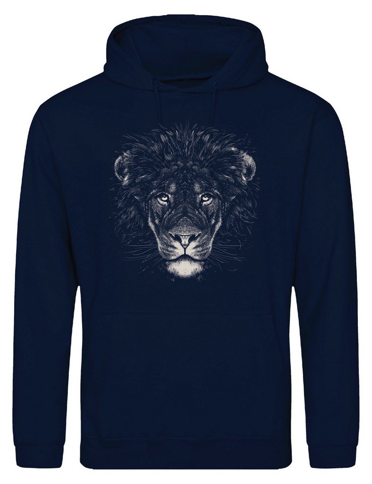 Youth Designz Kapuzenpullover Löwe Herren Hoodie Pullover mit modischem Frontprint von Youth Designz
