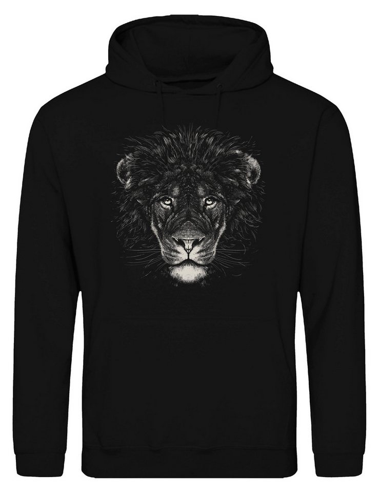 Youth Designz Kapuzenpullover Löwe Herren Hoodie Pullover mit modischem Frontprint von Youth Designz