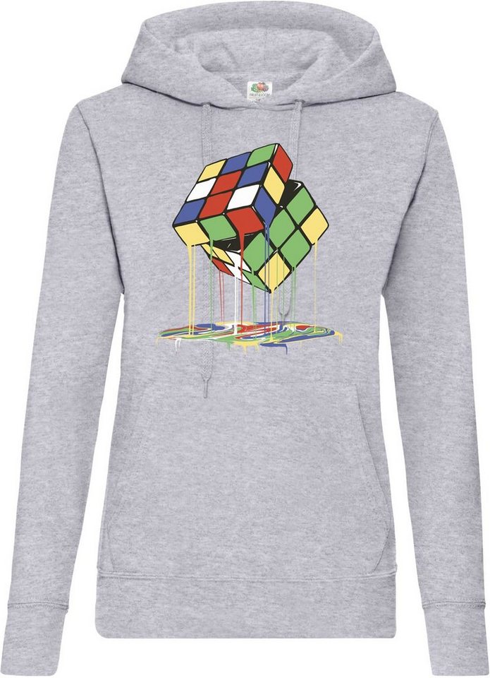 Youth Designz Kapuzenpullover Magic Cube Melting Damen Hoodie Pullover mit Trendigem Frontdruck von Youth Designz