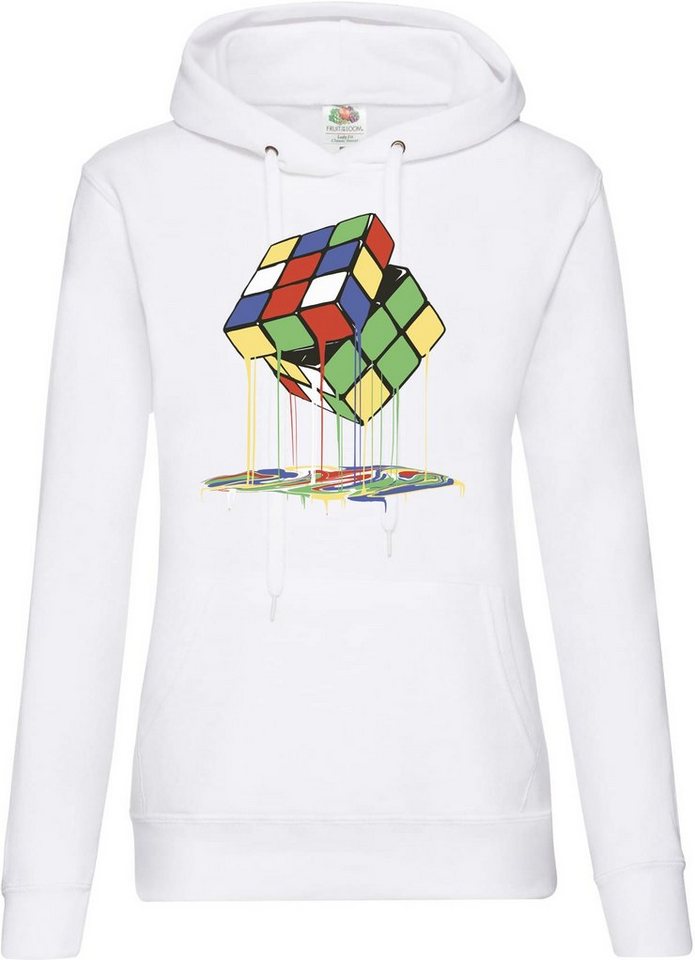 Youth Designz Kapuzenpullover Magic Cube Melting Damen Hoodie Pullover mit Trendigem Frontdruck von Youth Designz