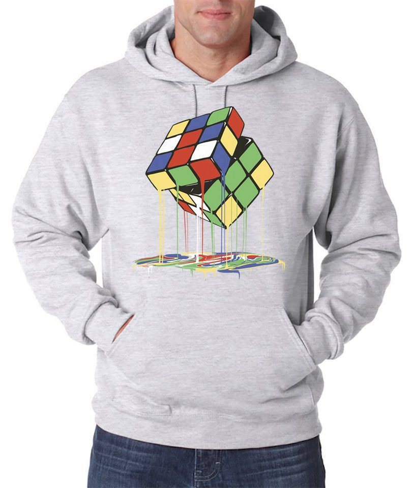 Youth Designz Kapuzenpullover Magic Cube Melting Herren Hoodie Pullover mit Retro Spiel Frontdruck von Youth Designz