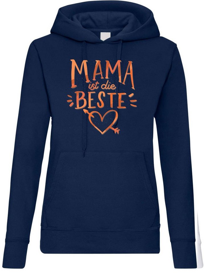 Youth Designz Kapuzenpullover Mama Ist Die Beste Damen Hoodie Pullover mit trendigem Frontprint von Youth Designz