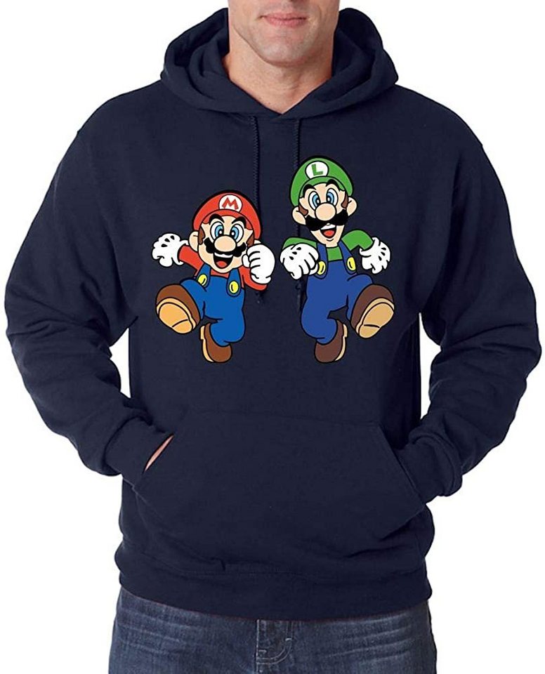 Youth Designz Kapuzenpullover Mario & Luigi Herren Hoodie Pullover mit Retro Gaming Print von Youth Designz