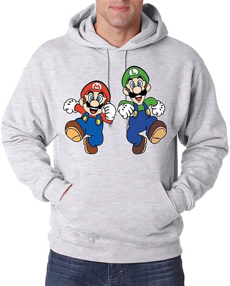 Youth Designz Kapuzenpullover Mario & Luigi Herren Hoodie Pullover mit Retro Gaming Print von Youth Designz