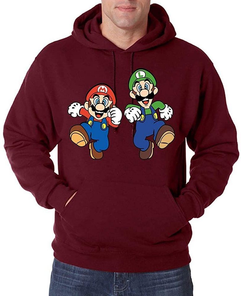 Youth Designz Kapuzenpullover Mario & Luigi Herren Hoodie Pullover mit Retro Gaming Print von Youth Designz