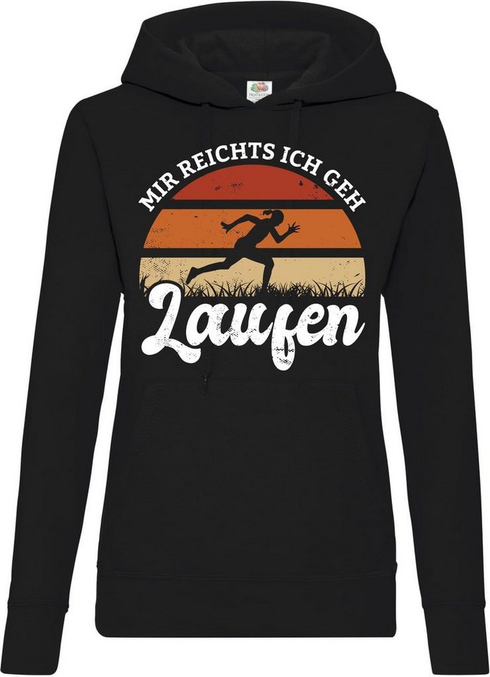 Youth Designz Kapuzenpullover Mir reichts Ich geh Laufen Damen Hoodie mit Trendigem Frontdruck von Youth Designz