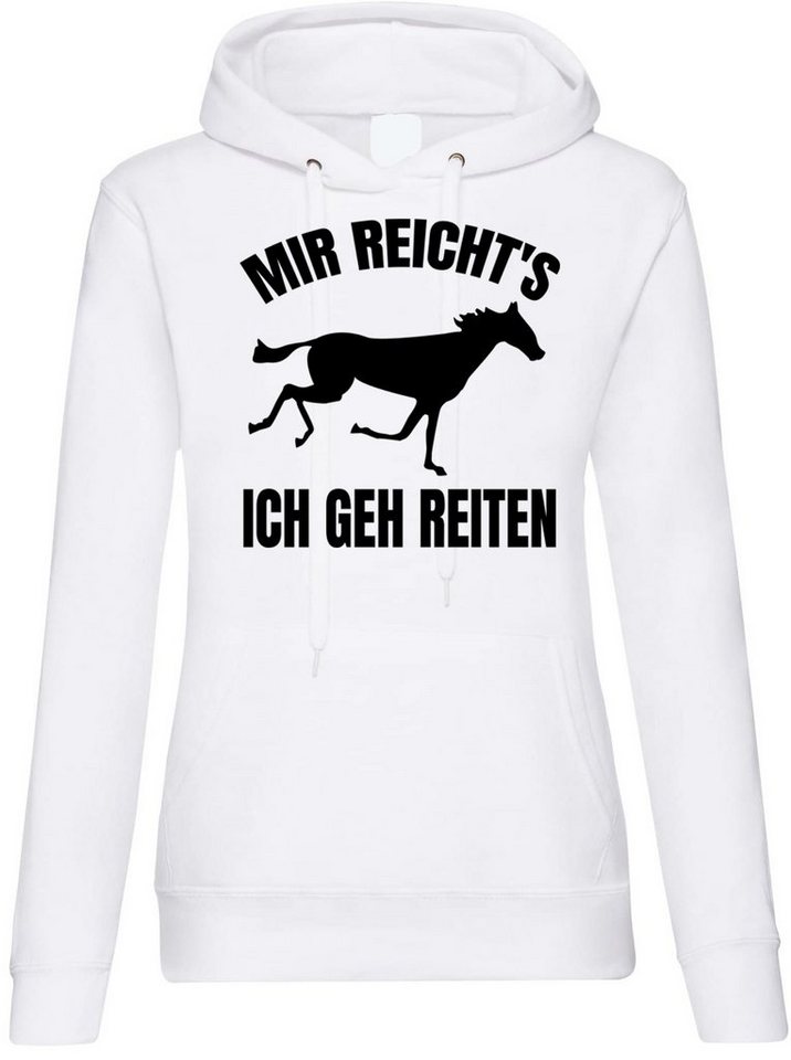 Youth Designz Kapuzenpullover Mir reichts Ich geh reiten Damen Hoodie Pullover mit lustigem Frontprint von Youth Designz