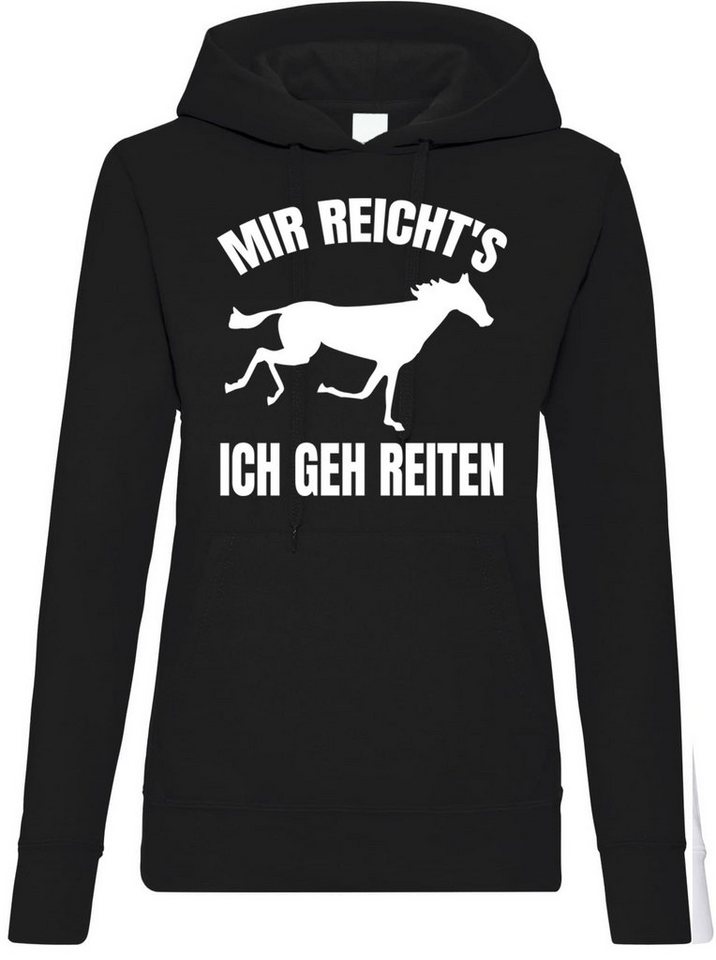 Youth Designz Kapuzenpullover Mir reichts Ich geh reiten Damen Hoodie Pullover mit lustigem Frontprint von Youth Designz