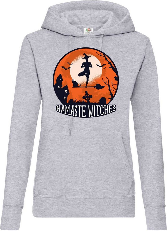 Youth Designz Kapuzenpullover Namaste Witches Damen Hoodie Pullover mit lustigem Spruch und Logo Aufdruck von Youth Designz