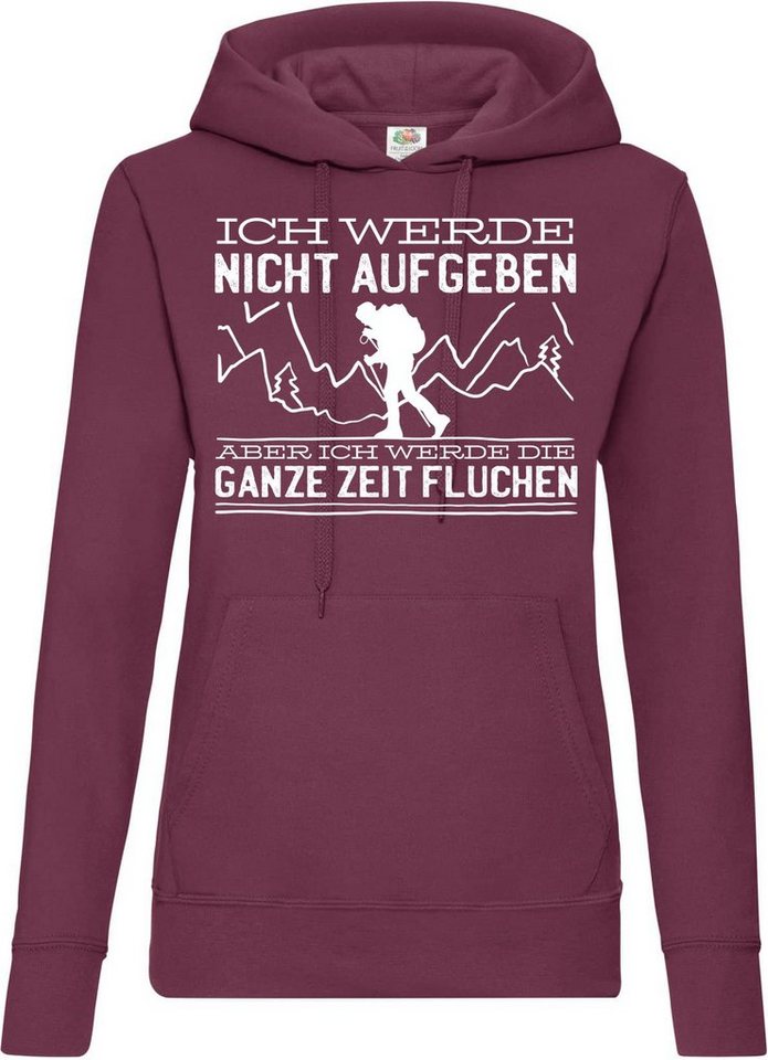 Youth Designz Kapuzenpullover Nicht Aufgeben Wandern Damen Hoodie Pullover mit lustigem Spruch & Logo Aufdruck von Youth Designz