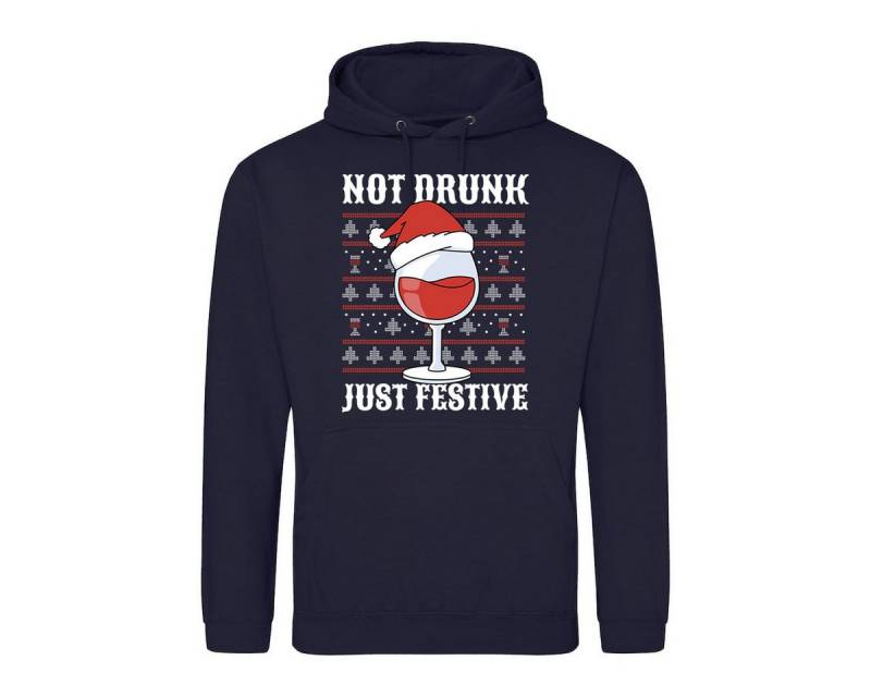 Youth Designz Kapuzenpullover Not Drunk Just Festive Herren Hoodie Pullover mit modischem Frontprint von Youth Designz