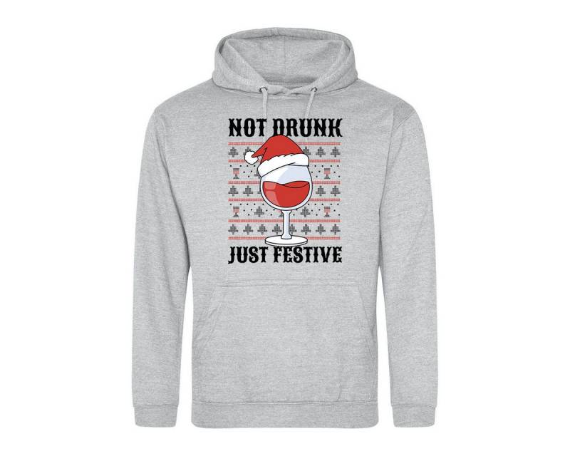 Youth Designz Kapuzenpullover Not Drunk Just Festive Herren Hoodie Pullover mit modischem Frontprint von Youth Designz