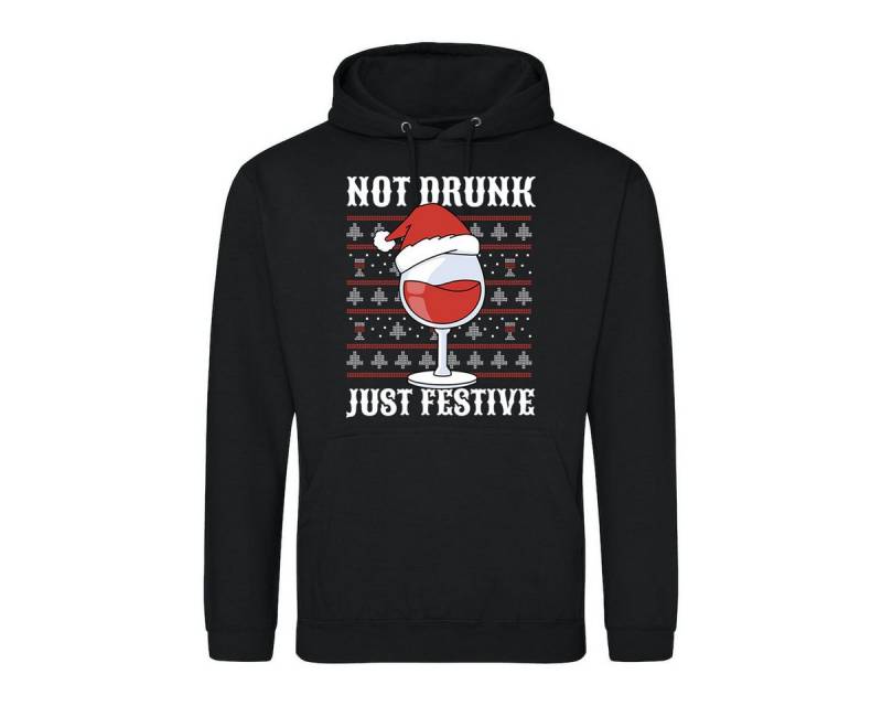 Youth Designz Kapuzenpullover Not Drunk Just Festive Herren Hoodie Pullover mit modischem Frontprint von Youth Designz