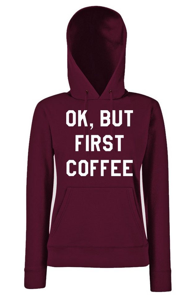 Youth Designz Kapuzenpullover OK, But First Coffee Damen Hoodie mit lustigem Kaffee Spruch von Youth Designz